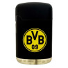 Borussia Dortmund Set Zigarettenetui Schwarz + Feuerzeug Rubber schwarz | Metall Etui flach BVB 09