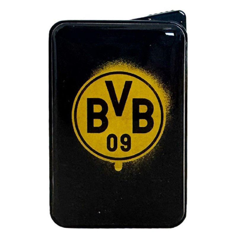 Borussia Dortmund Metall Feuerzeug Logo |  schwarz  | Softflamme | BVB 09