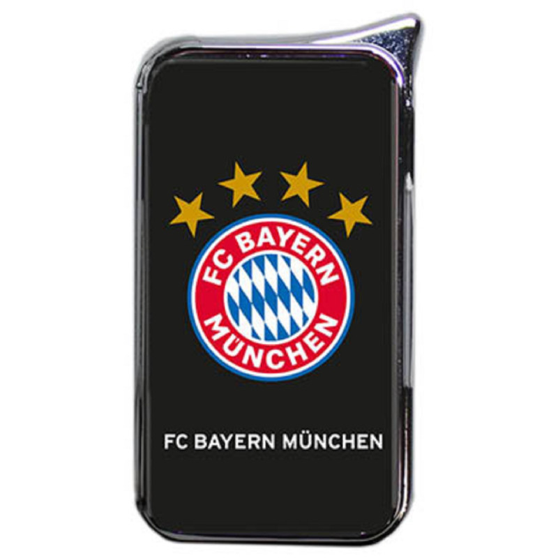 FC Bayern München Metall Feuerzeug Doming  Logo  schwarz  | Softflamme | FCB