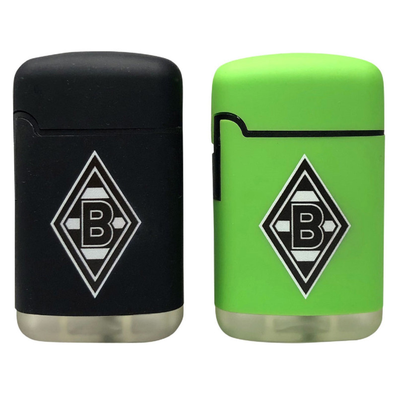 Borussia Mönchengladbach 2er Set Rubber Feuerzeug grün + schwarz | Easy Torch | BMG