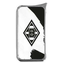 Borussia Mönchengladbach Metall Feuerzeug Doming  Schwarz-Weiß | Softflamme | BMG