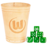 VfL Wolfsburg Würfelbecher Logo mit 6 Würfeln Knobelbecher