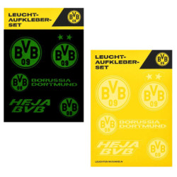 Borussia Dortmund Leuchtsticker-Set 5tlg | Aufkleberkarte | Aufkleber | nachtleuchtend | Sticker BVB 09