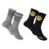 Borussia Dortmund Business Socken 2er Set schwarz & graugestreift | Gr. 39-42 | BVB 09