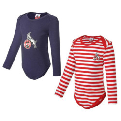 1. FC Köln Baby Body 2er Set - Bödingerstr. - langarm Babybody | Gr. 62/68 oder 74/80 wählbar