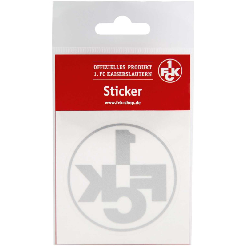 1. FC Kaiserslautern Autoaufkleber - innen silber mit Aussenring - FCK Sticker