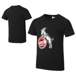 1. FC Köln Kinder T-Shirt Basic schwarz - Big Logo - Shirt | Größe 62/68 bis 164