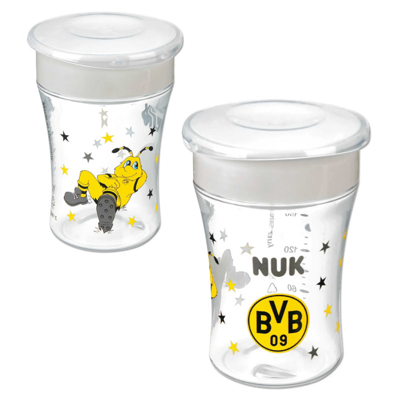 Borussia Dortmund Baby Magic Cup | NUK | Trinklernbecher | 8+ Monate | 230 ml | auslaufsicher | BVB 09