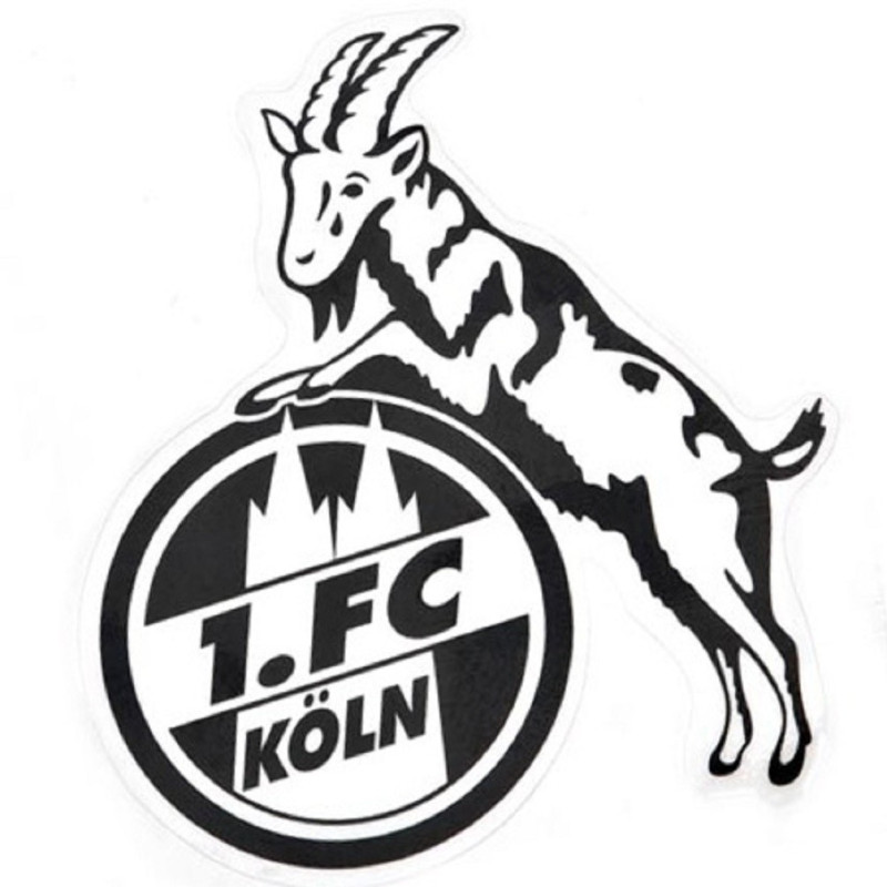 1. FC Köln Aufkleber - Logo schwarz - 8 cm Autoaufkleber Sticker