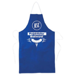 Karlsruher SC Grillschürze - Projektleiter Bratwurst - Kochschürze blau Schürze KSC