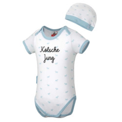 1. FC Köln Baby Set - Kölsche Jung - 2teilig Babybody Mützchen - Gr. 62 bis 92