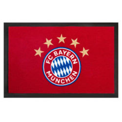 FC Bayern München Fan Fußmatte - Logo 5 Sterne - rot Matte Fußabtreter FCB