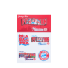 FC Bayern München Aufkleberkarte - Bunte Schriftzüge & Logo - 5er Set Aufkleber Sticker FCB
