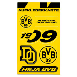 Borussia Dortmund Aufkleberkarte - Heja BVB - 6er Set | Aufkleber | Sticker BVB 09