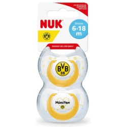 Borussia Dortmund NUK Schnuller 2er Set - Minifan - BVB-Schnullerset 6-18 Monate