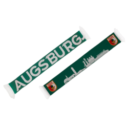 FC Augsburg Schal - Skyline - grün | Strickschal | Fanschal | FCA