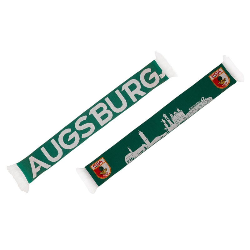 FC Augsburg Schal - Skyline - grün | Strickschal | Fanschal | FCA