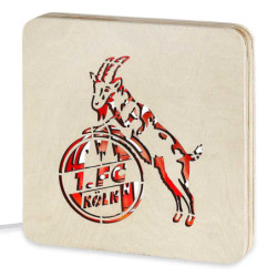 1. FC Köln LED Logo im Holzrahmen | Lampe | Dekolicht | Leuchte