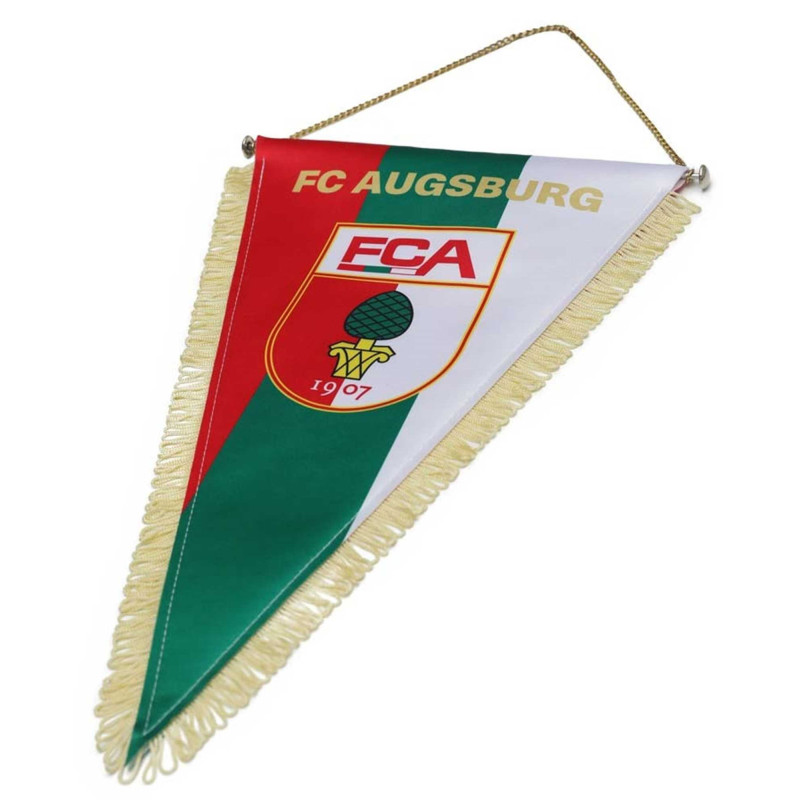 FC Augsburg XXL Ligawimpel 23x36 cm | Wimpel | rot-grün-weiß | Schmuckwimpel | Banner FCA