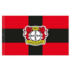 Bayer 04 Leverkusen Hissfahne - Kreuz schwarz - 150 x 90 cm | Fahne | Rot-schwarz  | Flagge B04