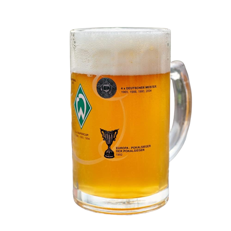 SV Werder Bremen Bierseidel - Erfolge -  0,5 l Glas Krug Bierglas