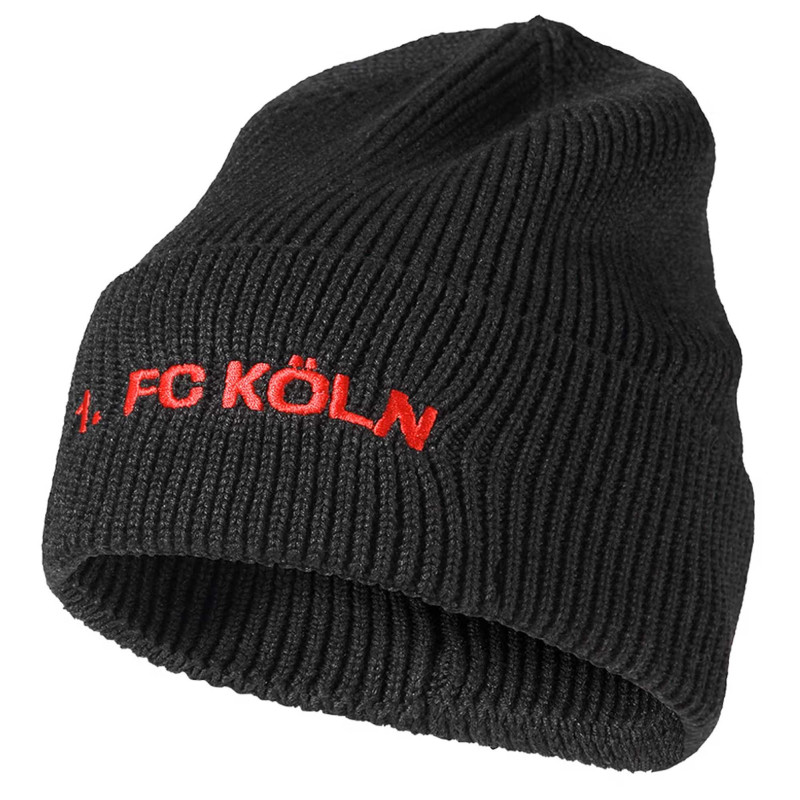 1. FC Köln Beanie - Black Melange  - Mütze mit Umschlag