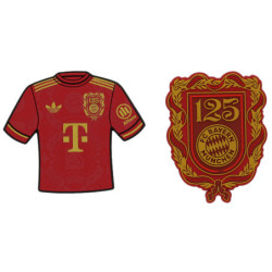 FC Bayern München Magnet 2er Set - 125 Jahre Logo & Trikot - Kühlschrankmagnet FCB