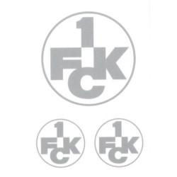 1. FC Kaiserslautern Autoaufkleber - 3er-Set Logo silber - Aufkleber Sticker FCK