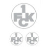 1. FC Kaiserslautern Autoaufkleber - 3er-Set Logo silber - Aufkleber Sticker FCK