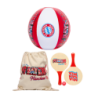FC Bayern München Strandspiel 3er Set : Wasserball, Beach Tennis-Set mit Ball und Stoffbeutel FCB Beachball