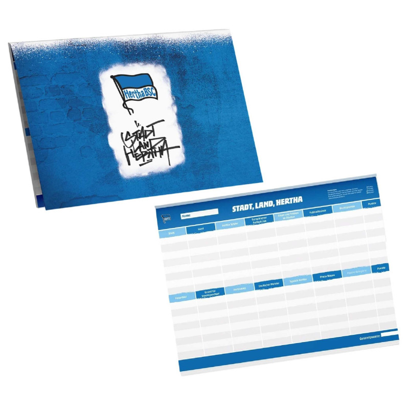 Hertha BSC Berlin Spielblock - Stadt, Land, Hertha - A4 Format | 50 Blätter | HBSCB