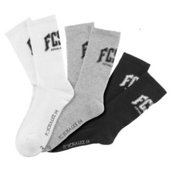 FC Schalke 04 Socken - FCS04 - 3er Set | weiß-grau-schwarz | Strumpf S04