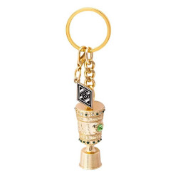 Borussia Mönchengladbach Schlüsselanhänger - 3D DFB-Pokal mit Logo Charm - golden Anhänger BMG