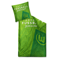 VfL Wolfsburg Bettwäsche - Arbeit Fussball Leidenschaft - 2teilig (Kissen/Bezug) 135 x 200 cm
