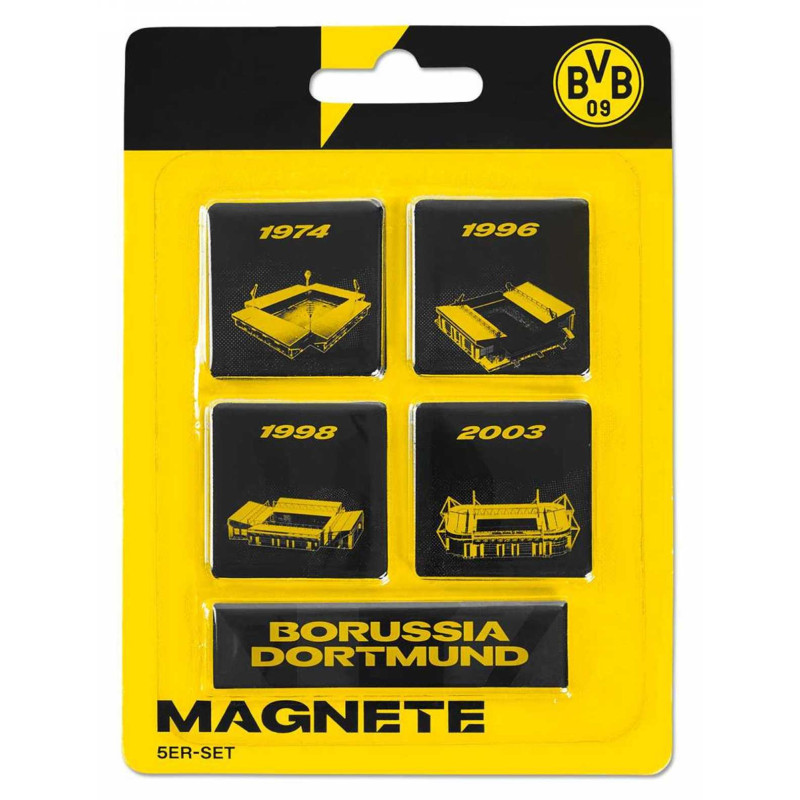 Borussia Dortmund Magnet 5er Set - Stadion - Kühlschrankmagnet BVB 09