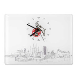 1. FC Köln Wanduhr - Skyline - Uhr eckig