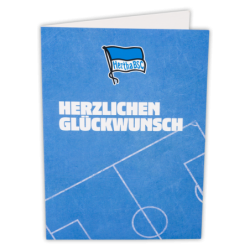 Hertha BSC Berlin Glückwunschkarte - Herzlichen Glückwunsch - blau Geburtstagskarte Karte