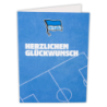 Hertha BSC Berlin Glückwunschkarte - Herzlichen Glückwunsch - blau Geburtstagskarte Karte