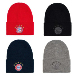 FC Bayern München Kinder Strickmütze mit Umschlag Logo Mütze FCB - verschiedene Farben zur Auswahl