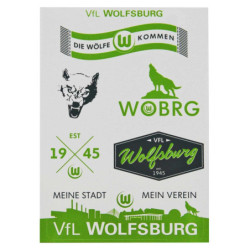 VfL Wolfsburg Aufkleberkarte - Meine Stadt Mein Verein - 6er-Set | Sticker | Aufkleber