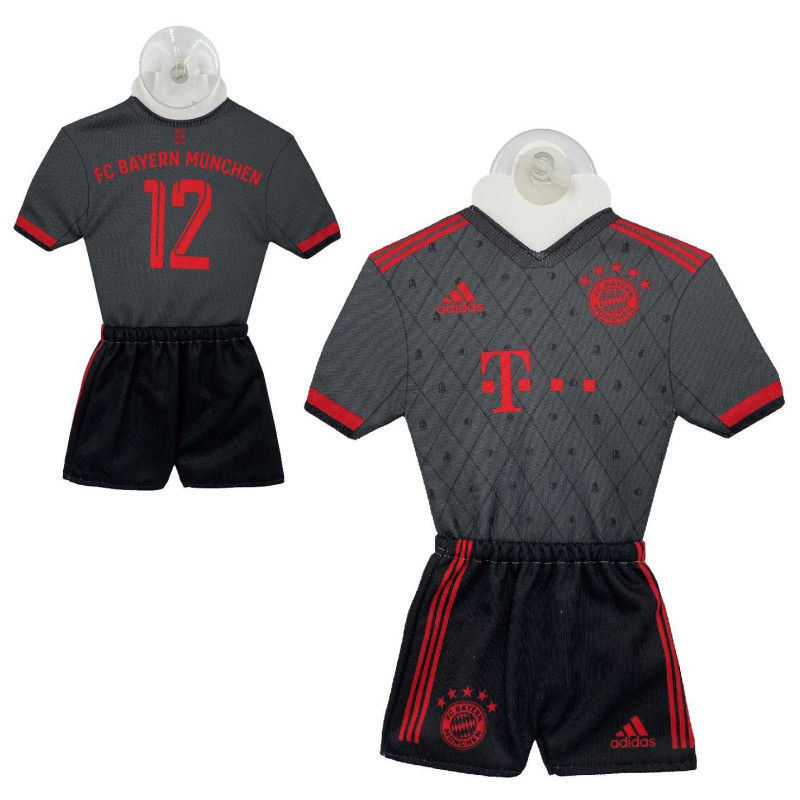 FC Bayern München Autotrikot 2022/23 Schwarz Mini Kit CL Auto Trikot mit Saugnapf FCB