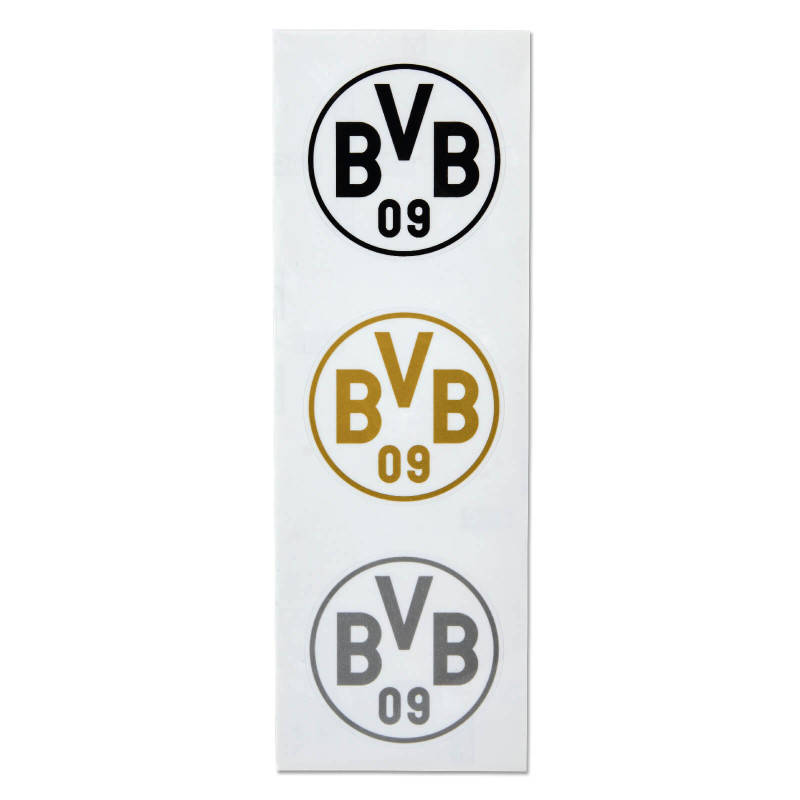 Borussia Dortmund Autoaufkleber 3er-Set - Logo schwarz-gold-silber - Aufkleber, Sticker BVB 09