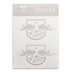 RB Leipzig Sticker - Logo silber - 2er Set  Aufkleberkarte Aufkleber RBL