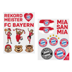 FC Bayern München Fan-Tattoos 2er Set Gesichtsaufkleber temporäre Tattoos FCB
