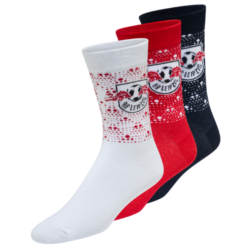 RB Leipzig Socken - Dots - 3er Set rot-weiß-dunkelblau RBL - Gr. 35-38 Bis 39-42
