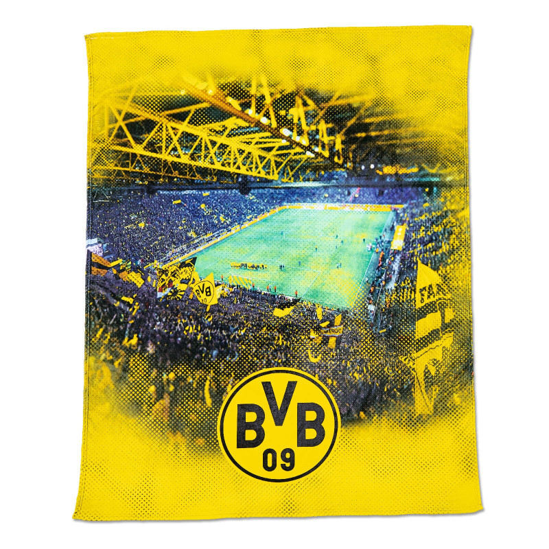 Borussia Dortmund Fleecedecke - Stadion - Kuscheldecke 150 x 200 cm, Decke BVB 09
