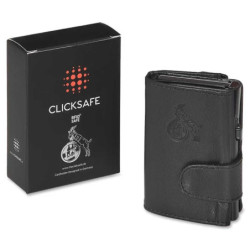 1. FC Köln Geldbörse Clicksafe Kreditkartenetui mit Münzfach und Geldscheinfach Leder Geldbeutel RFID Schutz schwarz