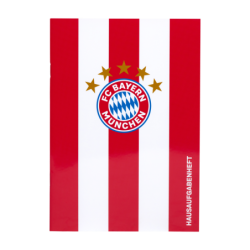 FC Bayern München Hausaufgabenheft rot-weiß gestreift Logo Heft A5 Schulheft FCB