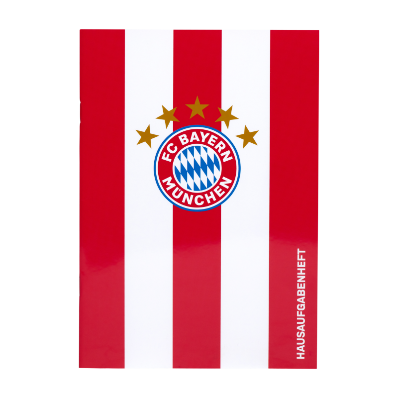FC Bayern München Hausaufgabenheft rot-weiß gestreift Logo Heft A5 Schulheft FCB
