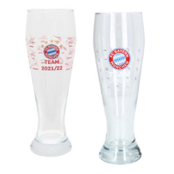 FC Bayern München Weißbierglas 2er Set aus Signature 2021/22 & Signature 2025/26 | Unterschriftenglas | Bierglas | FCB